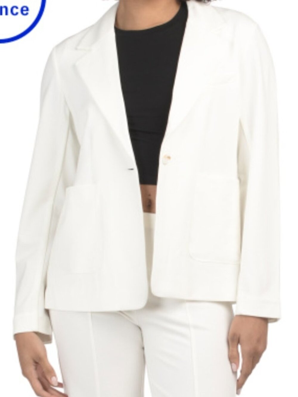 White ponte Blazer.